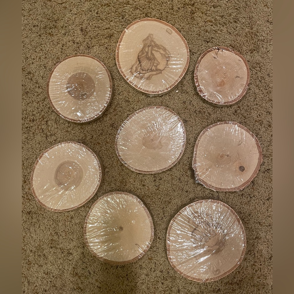 Walnut Hollow birch live edge wood rounds medium (8)